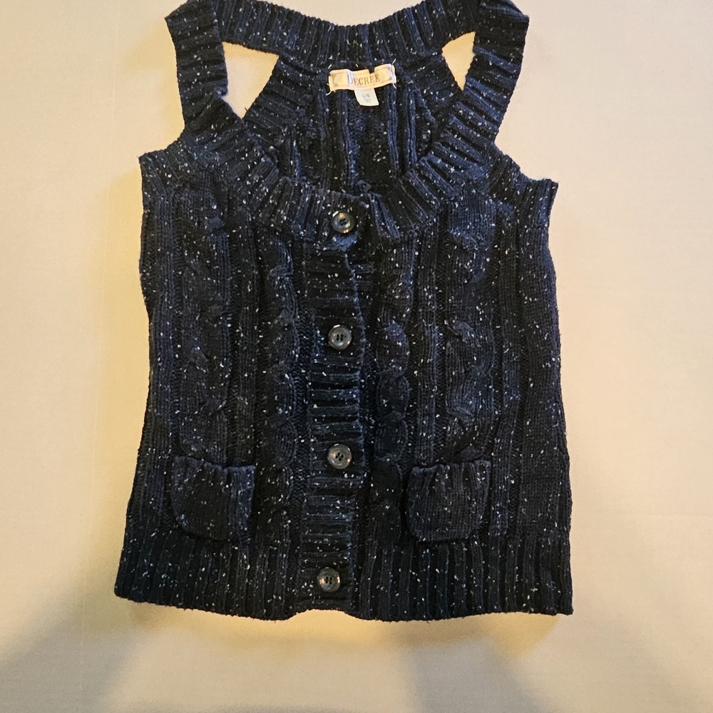 Decree Blue Cable Knit Sweater Vest